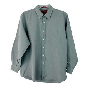 Men’s Nordstrom Classic Broadcloth Long Sleeve Gray Button Down Shirt, 17-34